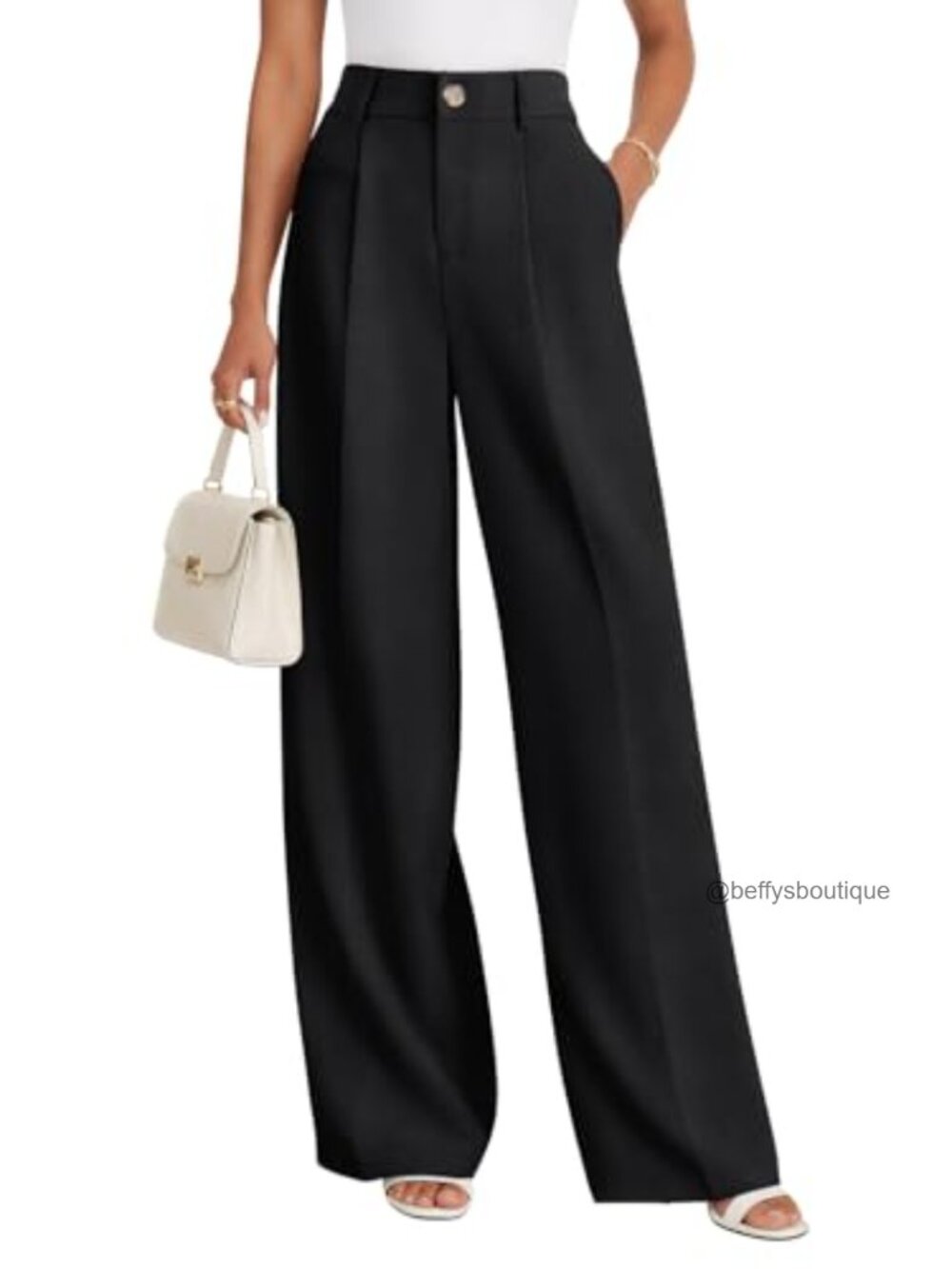 NIMIN Women's High Waisted Wide Leg Dress Pants Trousers with Pockets